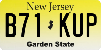 NJ license plate B71KUP