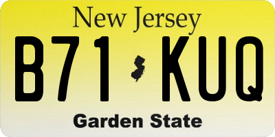 NJ license plate B71KUQ