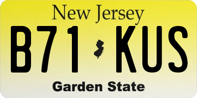 NJ license plate B71KUS