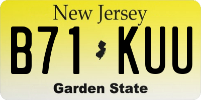 NJ license plate B71KUU