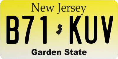 NJ license plate B71KUV