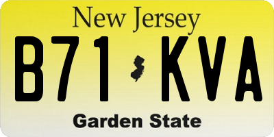 NJ license plate B71KVA