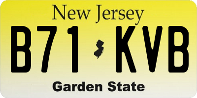 NJ license plate B71KVB