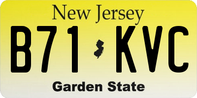 NJ license plate B71KVC