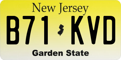 NJ license plate B71KVD