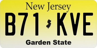 NJ license plate B71KVE