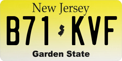NJ license plate B71KVF