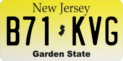 NJ license plate B71KVG