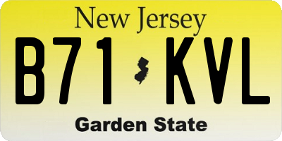 NJ license plate B71KVL
