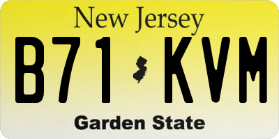NJ license plate B71KVM
