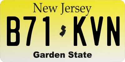 NJ license plate B71KVN