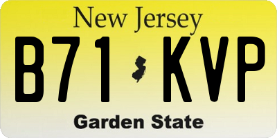 NJ license plate B71KVP