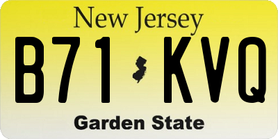 NJ license plate B71KVQ