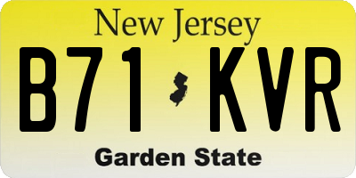 NJ license plate B71KVR