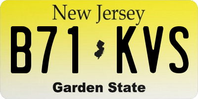 NJ license plate B71KVS