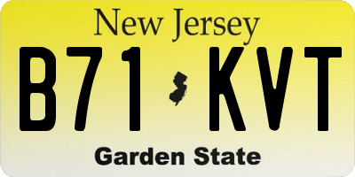 NJ license plate B71KVT