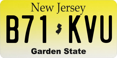 NJ license plate B71KVU