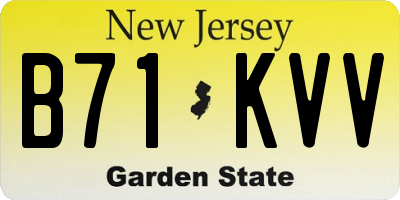 NJ license plate B71KVV