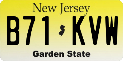 NJ license plate B71KVW