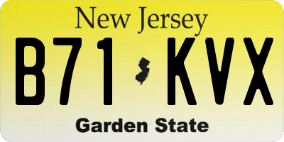 NJ license plate B71KVX