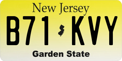 NJ license plate B71KVY