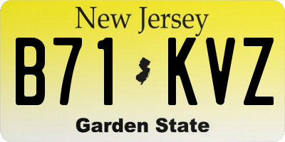 NJ license plate B71KVZ