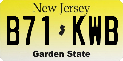 NJ license plate B71KWB