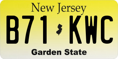 NJ license plate B71KWC