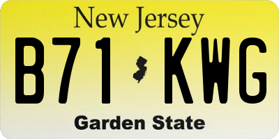 NJ license plate B71KWG