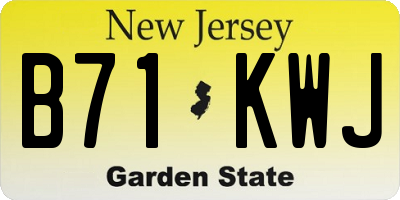 NJ license plate B71KWJ