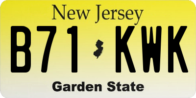 NJ license plate B71KWK