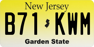 NJ license plate B71KWM