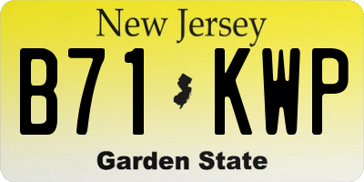 NJ license plate B71KWP