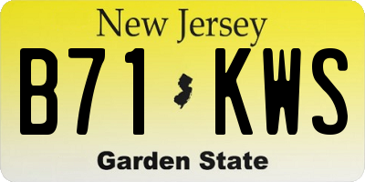 NJ license plate B71KWS