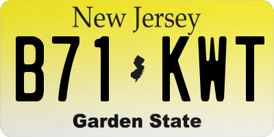 NJ license plate B71KWT