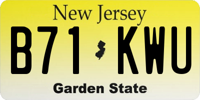 NJ license plate B71KWU