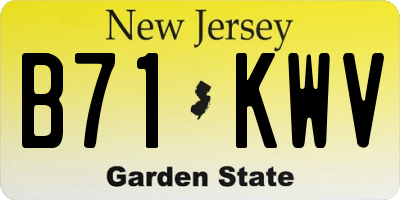 NJ license plate B71KWV