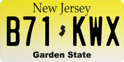NJ license plate B71KWX
