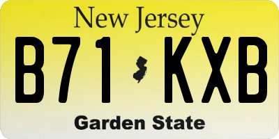 NJ license plate B71KXB