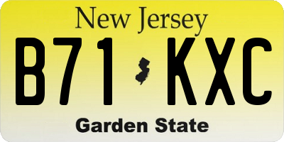 NJ license plate B71KXC