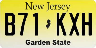 NJ license plate B71KXH