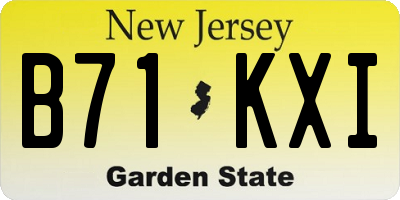 NJ license plate B71KXI