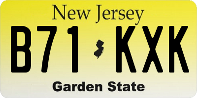NJ license plate B71KXK