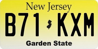 NJ license plate B71KXM