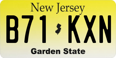NJ license plate B71KXN
