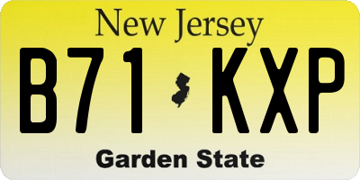 NJ license plate B71KXP