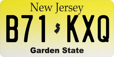NJ license plate B71KXQ