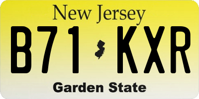 NJ license plate B71KXR