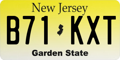 NJ license plate B71KXT