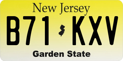 NJ license plate B71KXV